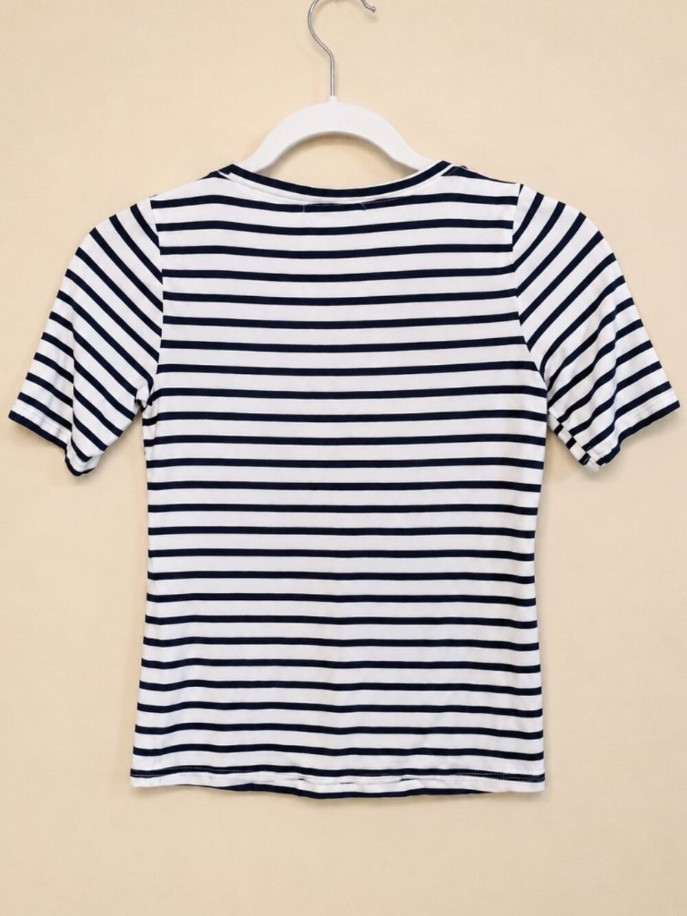 Classic Nautical Striped Elbow Sleeve Knit Top | Old Money Coastal Chic - Picture 3 of 4
